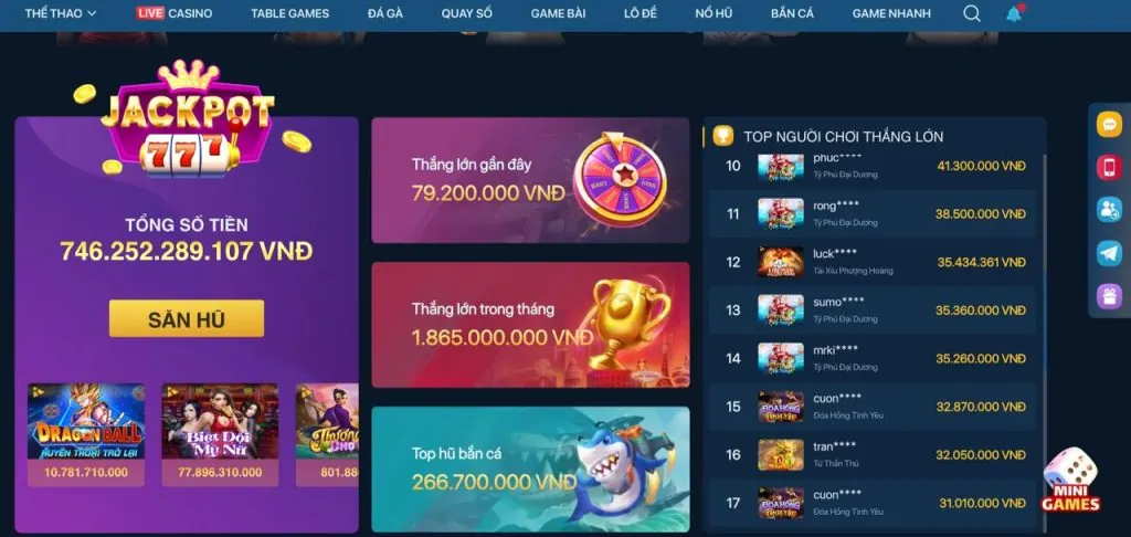 Thế giới trò chơi Nổ Hũ đa dạng tại 79king1